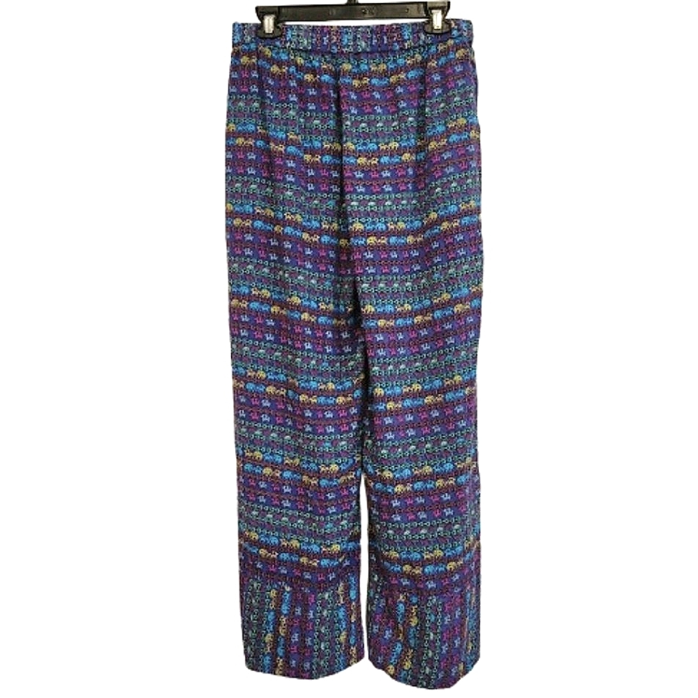 Bollydoll Palazzo Pants pocketed flowy lounge Indian elephant size Large